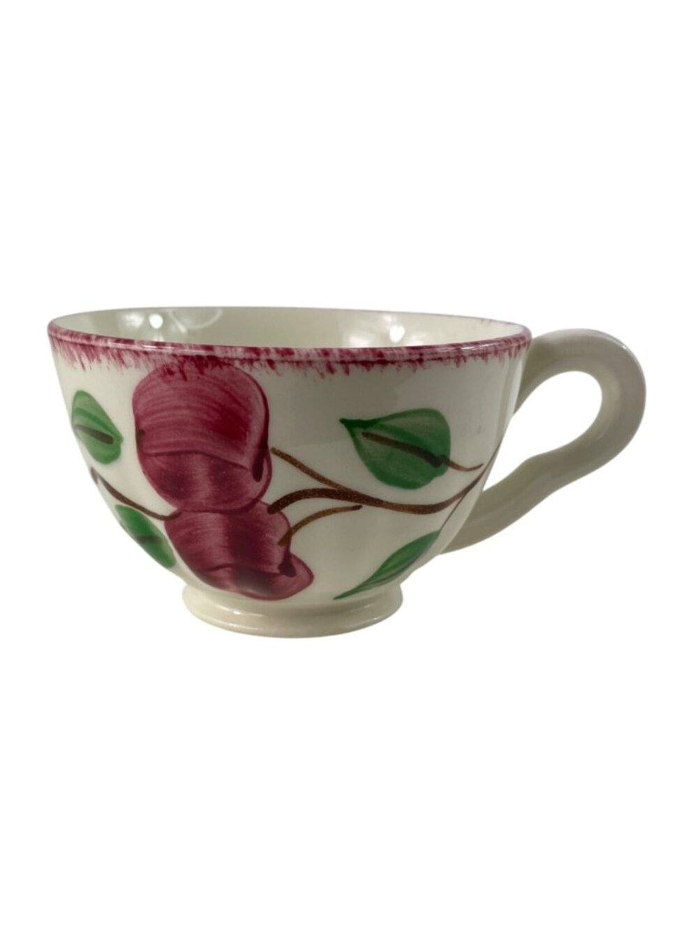Blue Ridge Southern Pottery Cherry Bounce Hand-Painted Footed Tea Cup 3" n